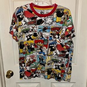 TROUBLEMAKER Men’s Short Sleeve POPEYE Comics Print Shirt. Sz 2XL.
